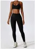 Frauen zwei Stück Hosen Sport 2 Stücke Anzüge hoher Taille -Leggings und Bras nahtloser Yoga -Leggins Sets Strumpfhosen Workout Fitness Soft Gym