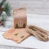 Gift Wrap 50 Piece House Shape With Rope Candy Bag As Shown Kraft Paper Christmas Pendant