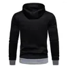 Sweat à capuche pour hommes, sweat-shirt asymétrique élégant avec fermeture éclair Oblique, poignets élastiques, cordon de serrage, doux et confortable