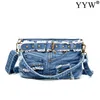 Bolsas de noite de moda casual jeans feminina bolsa de senhora Mensageiro de ombro Jean S Tote Cowboy 230823