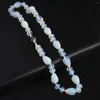 Catene donne collana cravatta naturale pietra opale perle irregolari ciondoli per il regalo di compleanno lunghezza 45 cm
