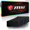 Mouse Pads Wrist Rests MSI Dragon LED Light Gaming Pad RGB Stor tangentbord täcker non slip gummibas datormatta skrivbord matta xl pc -spel mousepad 230823