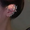 Brincos de costas Borboleta brilhante para mulheres clipes de orelha de prata/ouro de prata/orelha de metal sem perfurar jóias de moda de manguito de zircão