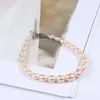 Charm Bracelets Natural Color Genuie Rice Shape Pearl Elegant Style Beads For Women's Gifts