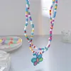 Kedjor 17 km Böhmen Butterfly Flower Beads Beckaces Colorful Cartoon Pendant Necklace For Women Girls Jewelry Fashion Gifts