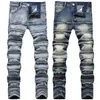 Jeans para hombres Moda Original High Street Luxury Korean Y2K Hip Hop Jeans ajustados para hombres con agujeros desgastados Bordados Pantalones vaqueros vintage 230823