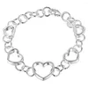 Bağlantı Bilezikleri AH099 Lucky 925-Sterling-Silver Placated Kadınlar Noel Hediyeleri Lady Fashion Classic Jewelry 5 Flat Hollow
