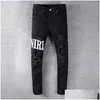 Jeans casual streetwear lo streetwear nero slim fit uomini autunno mascina lettere pantaloni alla moda danza club skinny s toursers drop drop dhpie