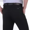 Calça casual masculina de alta qualidade de calças de paralisas de calça de vestido reto casual solto calças machos de terno preto plus size 40lf20230824.