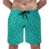 Men's Shorts Summer Board Banana Print Sports Green Yellow Pattern Beach Short Pants Casual Quick Dry Swimming Trunks Big Size