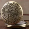 Pocket Watches Watch Keychain Steampunk Men Retro와 함께 Bronze Vintage Carving Pattern