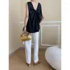 Women's Blouses Summer Backless Shirt Blouse Sleeveless White/Black Color Lady Tops