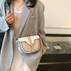 Fashion Contrast Color Small Round Bag Saddle Bag 2023 Autumn New Style Versatile Women's One Shoulder Crossbody Bag