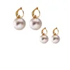 Stud Kshmir francuski styl retro prosty naśladowanie bawełniane kolczyki bawełniane perły hepburn dla kobiet seniorów 230823