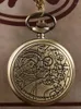 Pocket Watches Watch Bronze Vintage Carving Pattern With Keychain Steampunk Men Retro On Chain