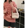 Kvinnors tröjor korobov japan stil jul tröja o-hals jacquard knitväskor i pullover koreanska mode vinterkläder kvinnor drar femme