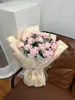 Dekorative Blumen 2pcs Pink Rose Bouquet Bausteine ​​Baugruppenmodell Valentiner Geschenk Künstliche Dekoration 3D DIY ROMATION GEUNDEN ENDECRE