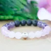 MG0958 Dainty Hematite Beaded Bracelet Natural Gemstone Stacking Bracelets Crystal Stretch EMF Protection Bracelet267x