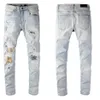 Slimleg-Jeans im 20er-Jahre-Stil, berühmte Marke, Herren-Jeans mit gewaschenem Design, lässig, schlank, leicht, Stretch-Röhrenjeans, gerade Biker-Röhrenjeans, Größe 2220P