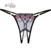 Slips Slipje Parel Hanger Open Thongs Vrouwen Ondergoed Crotchless Borduren G String Tanga Kant Transparant Sexy Lingerie 230824