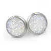 Boucle d'oreille arrière 8Mm 12Mm jolies boucles d'oreilles Druzy rondes en résine faites à la main à la mode Simple ton en acier inoxydable en gros pierre pour dame cadeau Dr Othpu