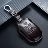 Leather Car key Fob cover for Jaguar XJ 2009 2010 2011 2012 XJL Key Case Holder Keyless Entry Accessoriess226u