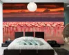 Sfondi africani fenicottero nel bellissimo tramonto del Kenya Wallpaper 3d Papel de Parede soggiorno TV divano da letto da letto da letto da letto murale Murale