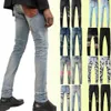 Geripte jeans miri jeans jeans jeans ontwerper jeans knie mager rechte maat 28-40 motorfiets trendy lang rechte gat hoog 228J