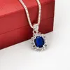 Hanger kettingen charmante zonnebloemwater drop ketting dames bruiloft verloving blauw kristal zirkoon kraag feest sieraden cadeau