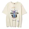 デザイナーファッション服ラグジュアリーメンズティーTシャツハイストリートアメリカンRRR123ノンフォグルーズブルークロスプリント古い丸い首短袖男性と女性の