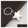 Keychains Lanyards Nieuwheid Star -vormige metalen sleutelhangers Aangepast logo voor geschenken Drop levering mode -accessoires OT0WA