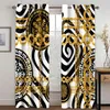 Curtain Free Shiping Classic Black Gold Chain X Modern 2Pieces Shading Drapes Window For Living Room Bedroom