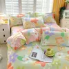 Beddengoed sets huisdecoratie slaapkamer beddengoed 4 pc's/set verdikte quilt deksel plat plaat kussensloop zachte quilt deksel platte plaatkussencase 230823