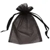 100 pièces 5x7 pouces sacs en Organza argenté pochette d'emballage cadeau faveur de mariage fournitures de fête de Noël 13x18 cm Multi couleurs rouge rose ivoire 3101