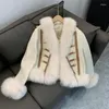 Manteau en laine grossière pour femmes, petit manteau Patchwork parfumé avec doublure intérieure en duvet, court et léger, luxe