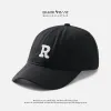 Unisex Cotton Blend Letter R Embroidered Baseball Cap for Men Women Adjustable Washed Vintage Trucker Caps Classic Outdoor Sports Dad Hat