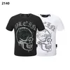 PLEIN BEAR T SHIRT Mens Designer Tshirts Brand Clothing Rhinestone PP Skulls Men T-SHIRT ROUND NECK SS SKULL Hip Hop Tshirt Top Tees 16590