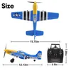 Avion électrique P51D RC, 2.4G 4CH 6 axes EPP 400mm P51D Mustang RTF, avion Onekey acrobatique RC planeur, jouets cadeaux 230823