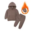 Kleidungsstücke Kinder Kleidung Kleidung Anzug warmes Pullover Mädchen Fleece Hoodies Pullover Sweatshirt Pant Winter Spring Girl Boy Tracksuit Sportswear 230823