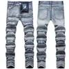 Jeans para hombres Moda Original High Street Luxury Korean Y2K Hip Hop Jeans ajustados para hombres con agujeros desgastados Bordados Pantalones vaqueros vintage 230823