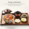 Bols Saladier en plastique Couvercle Miso Petite soupe Multi-fonction Service de riz Restaurant japonais Lidded