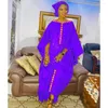 Vêtements ethniques 2023 Nigérian Original Bazin Riche Robe Grande Taille Robe africaine Dashiki Femmes Mariage Robes de mariée avec écharpe