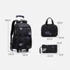 Backpacks School Bag With Wheels Rolling Backpack Wheeled Students Kids Trolley Bags For Boys Travel Luggage with Lunch Box 230823