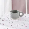 Tazas de cerámica nórdica Simple, taza de café de cerámica en bruto, taza de agua personalizada para el hogar, pellizco de mano, tinta para salpicaduras