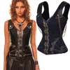 Bustiers Corsets Steampunk hauts Corset à porter femmes taille bustier haut surbuste en cuir à lacets minceur gaine ventre corsage Burlesque