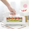 StoBag 10pcs Handle Cake Packing Boxes Towel Roll Swiss Roll Birthday Party Farvor Handmake Gift With Transparent Window13001