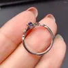 Cluster Rings Elegant Female Party Jewelry Fashion Natural and Real Sapphire 925 Sterling Silver Fine Fine