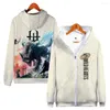 Kadın Hoodies Wild Hearts Fermuar Unisex Moda Zip Up Kapşonlu Sweatshirt 3D Sokak Giyim Giysileri