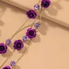 Dingle örhängen mode smycken Dainty Purple Flower for Women Girls Trendy Red Long Ethnic Style Tassel