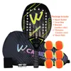 Racchette da squash Camewin Full 3K Fibra di carbonio Superficie ruvida Beach Tennis Racchetta6 Palline Set 230824